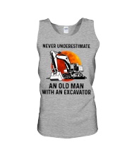 Never Underestimate An Old Man With An Excavator Unisex Tank tile