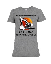 Never Underestimate An Old Man With An Excavator Premium Fit Ladies Tee tile