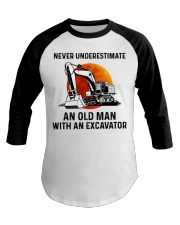 Never Underestimate An Old Man With An Excavator Baseball Tee tile