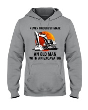 Never Underestimate An Old Man With An Excavator Hooded Sweatshirt tile