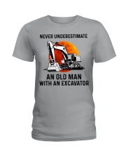 Never Underestimate An Old Man With An Excavator Ladies T-Shirt tile