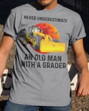 Never Underestimate An Old Man With A Grader Classic T-Shirt apparel-classic-tshirt-lifestyle-28