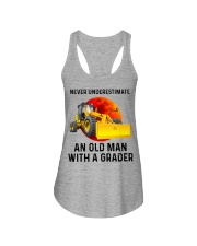 Never Underestimate An Old Man With A Grader Ladies Flowy Tank tile