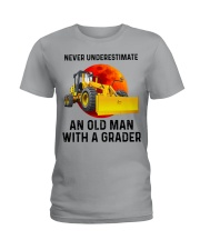 Never Underestimate An Old Man With A Grader Ladies T-Shirt tile