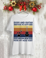 Dogs And Guitar Make Me Happy Classic T-Shirt lifestyle-holiday-crewneck-front-2