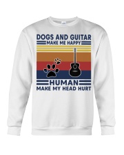 Dogs And Guitar Make Me Happy Crewneck Sweatshirt tile