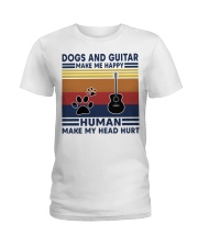 Dogs And Guitar Make Me Happy Ladies T-Shirt tile