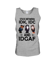 Stuck Between Idk Idc And Idgaf Unisex Tank tile