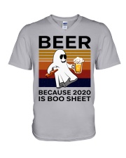 Beer - Because 2020 Is Boo Sheet V-Neck T-Shirt tile