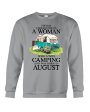 A Woman Who Loves Camping And Was Born In August Crewneck Sweatshirt tile