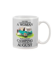 A Woman Who Loves Camping And Was Born In August Mug tile