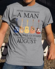 A Man Who Loves Guitars And Was Born In August Classic T-Shirt apparel-classic-tshirt-lifestyle-28