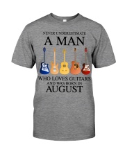 A Man Who Loves Guitars And Was Born In August Premium Fit Mens Tee tile