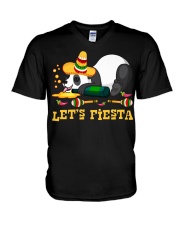 Lets Fiesta Panda Version V-Neck T-Shirt tile