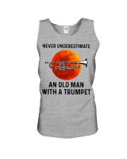Never Underestimate An Old Man With A Trumpet Unisex Tank tile