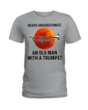 Never Underestimate An Old Man With A Trumpet Ladies T-Shirt tile