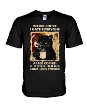 After Coffee - I Feel Good About Hating Everyone V-Neck T-Shirt tile