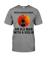Never Underestimate An Old Man With A Violin Premium Fit Mens Tee tile