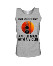 Never Underestimate An Old Man With A Violin Unisex Tank tile