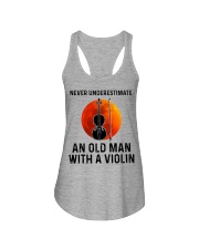 Never Underestimate An Old Man With A Violin Ladies Flowy Tank tile