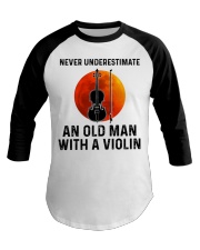 Never Underestimate An Old Man With A Violin Baseball Tee tile
