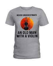 Never Underestimate An Old Man With A Violin Ladies T-Shirt tile