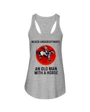 Never Underestimate An Old Man With An Horse Ladies Flowy Tank tile