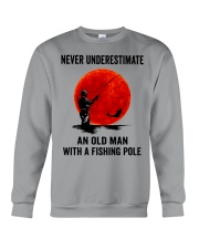 Never Underestimate An Old Man With A Fishing Pole Crewneck Sweatshirt tile
