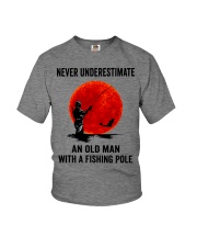 Never Underestimate An Old Man With A Fishing Pole Youth T-Shirt tile