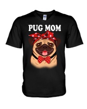 Pug Mom V-Neck T-Shirt tile