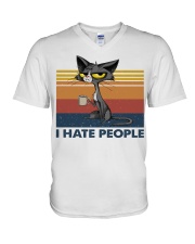I Hate People V-Neck T-Shirt tile