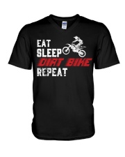 Eat Sleep Dirt Bike Repeat V-Neck T-Shirt tile