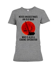 An Old Man Who Is Also A Crane Operator Premium Fit Ladies Tee tile