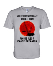 An Old Man Who Is Also A Crane Operator V-Neck T-Shirt tile