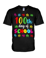 100th Day Of School Design V-Neck T-Shirt tile