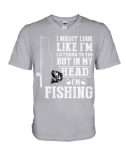 I Might Look Like I'm Listening To You V-Neck T-Shirt tile
