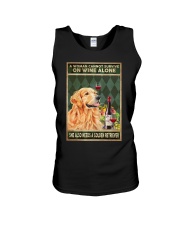 Woman Needs A Golden Retriever On Wine Unisex Tank tile