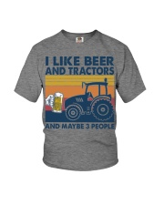 I Like Beer And Tractors And Maybe 3 People Youth T-Shirt tile