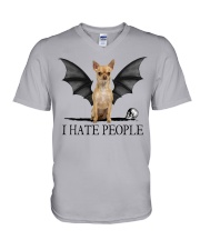 I Hate People V-Neck T-Shirt tile