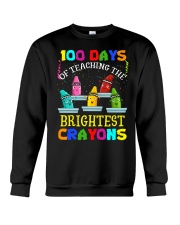 100 Days Of Teaching The Brightest Crayons Crewneck Sweatshirt tile