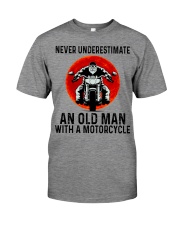 Never Underestimate An Old Man With A Motorcycle Premium Fit Mens Tee tile
