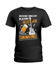 Guitar Chance Of Drinking Ladies T-Shirt front