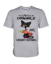 I'm A Bookaholic And I Regret Nothing V-Neck T-Shirt tile