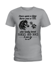 A Girl Who Really Loved Horses And Dogs Ladies T-Shirt front