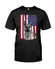 American Flag German Shepherd Classic T-Shirt tile