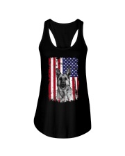 American Flag German Shepherd Ladies Flowy Tank tile