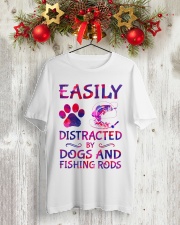 Easily Distracted By Dogs And Fishing Rods Classic T-Shirt lifestyle-holiday-crewneck-front-2