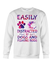 Easily Distracted By Dogs And Fishing Rods Crewneck Sweatshirt tile