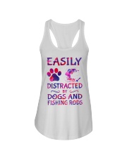 Easily Distracted By Dogs And Fishing Rods Ladies Flowy Tank tile