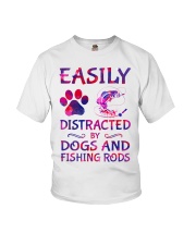 Easily Distracted By Dogs And Fishing Rods Youth T-Shirt tile